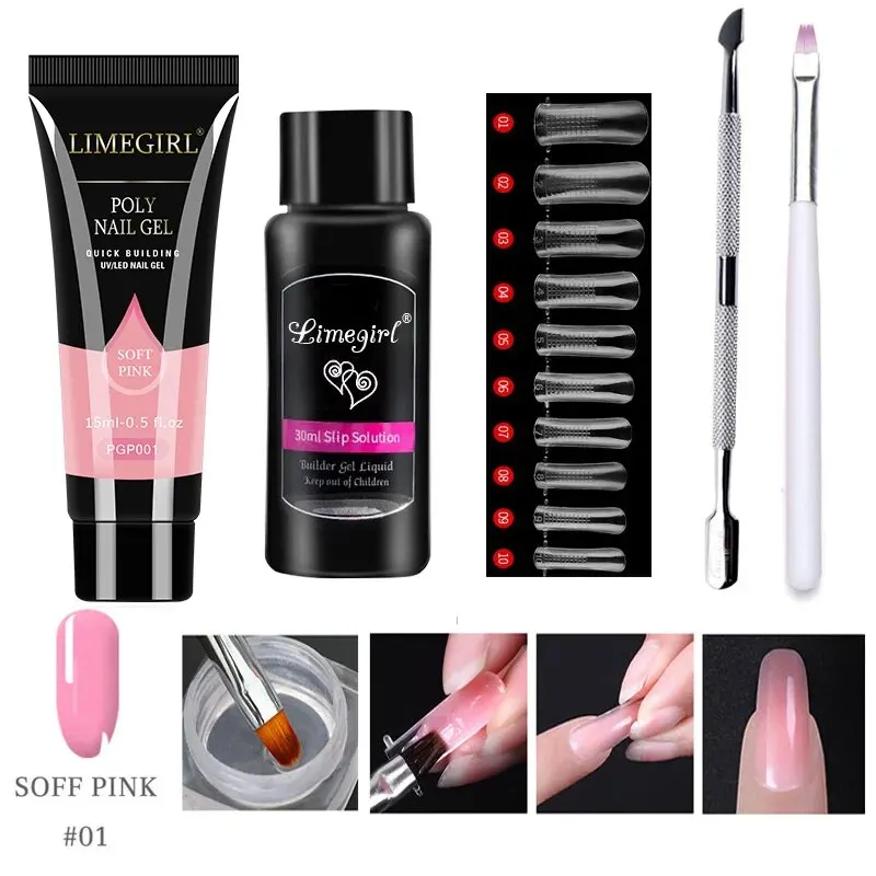 Nail Art Ombre - LIMEGIRL 15ml เล็บชุดเจล Quick ขยายแม่พิมพ์เล็บชุดเจลสําหรับเล็บเครื่องมือ Vernis