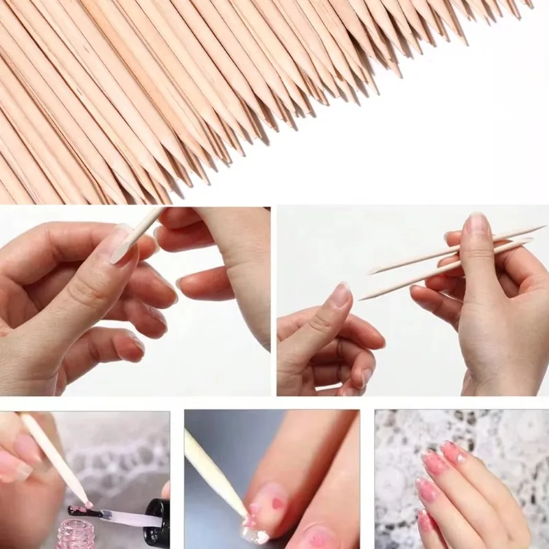 Nail Art Orange - 2026 50/100 ชิ้น ไม้ดันหนังกำพร้าสำหรับตกแต่งเล็บ ไม้ดันหนังกำพร้า ที่ดันหนังกำพร้า