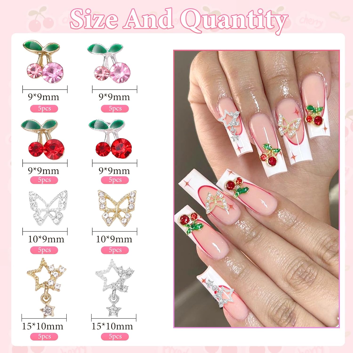 40 ชิ้นเล็บอัญมณี Charms, เงิน - Nail Art Valentines Day บทวิจารณ์และราคา