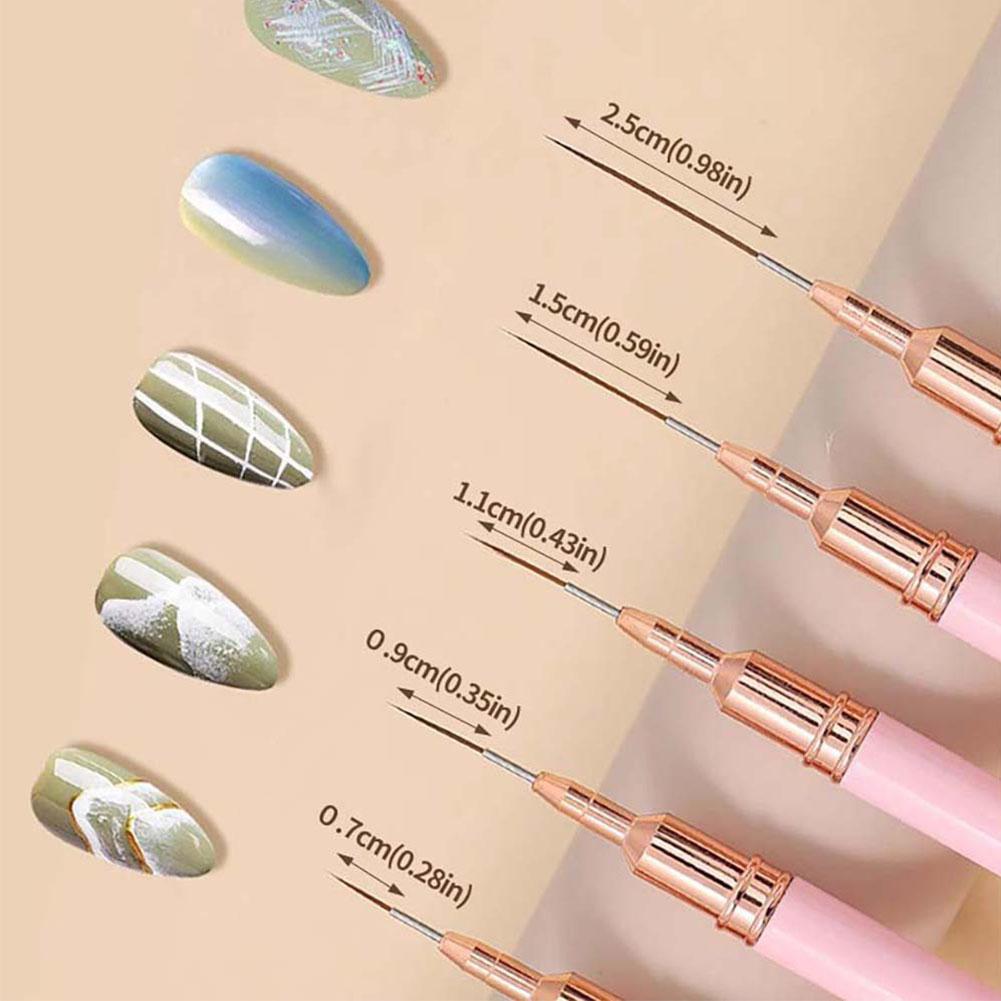 ชุดแปรงเพ้นท์เล็บ 5 ชิ้น ขนาด  - Nail Art Pink บทวิจารณ์และราคา