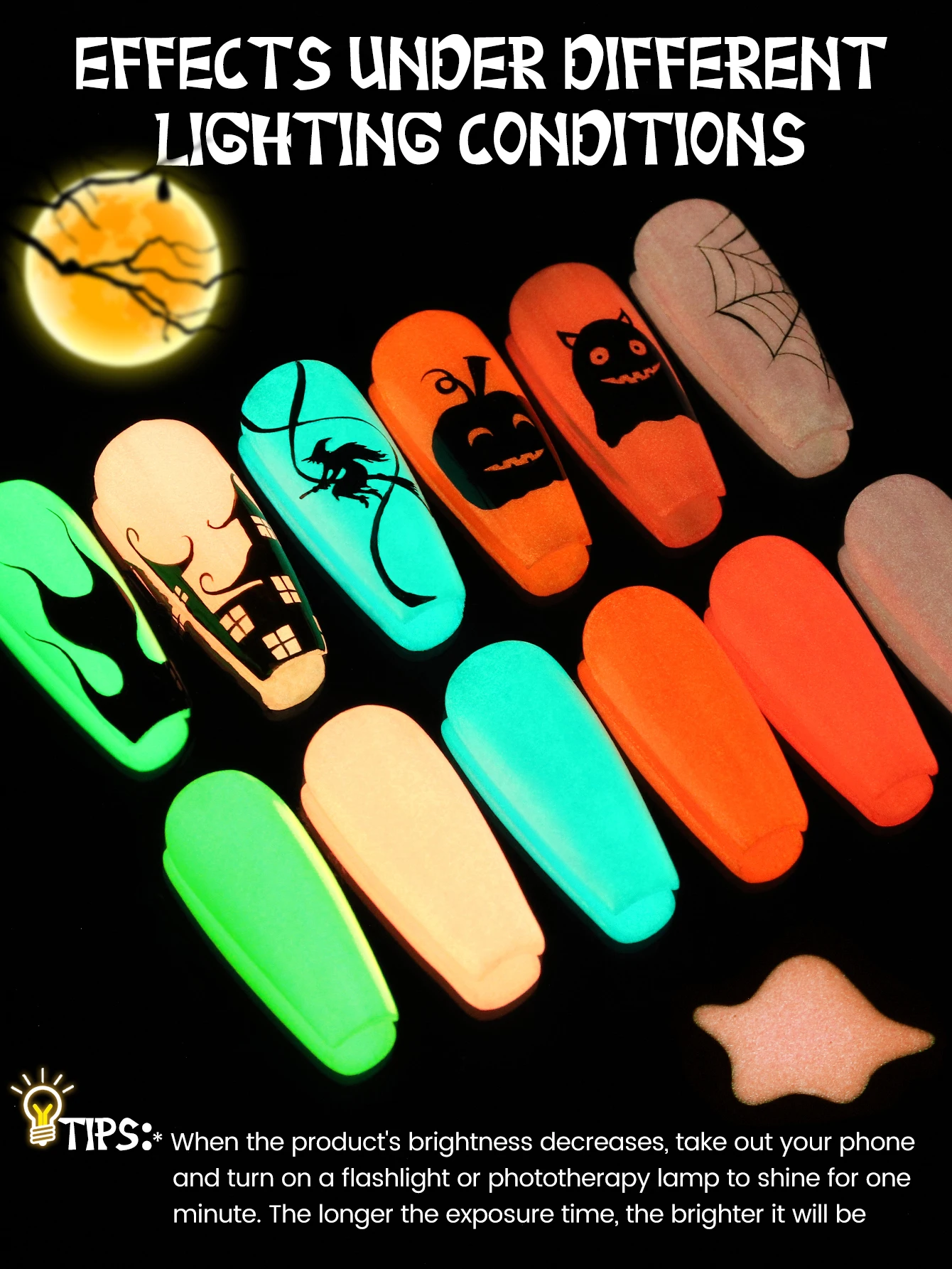 YOKEFELLOW Glow in the Dark เจ - Nail Art Orange บทวิจารณ์และราคา