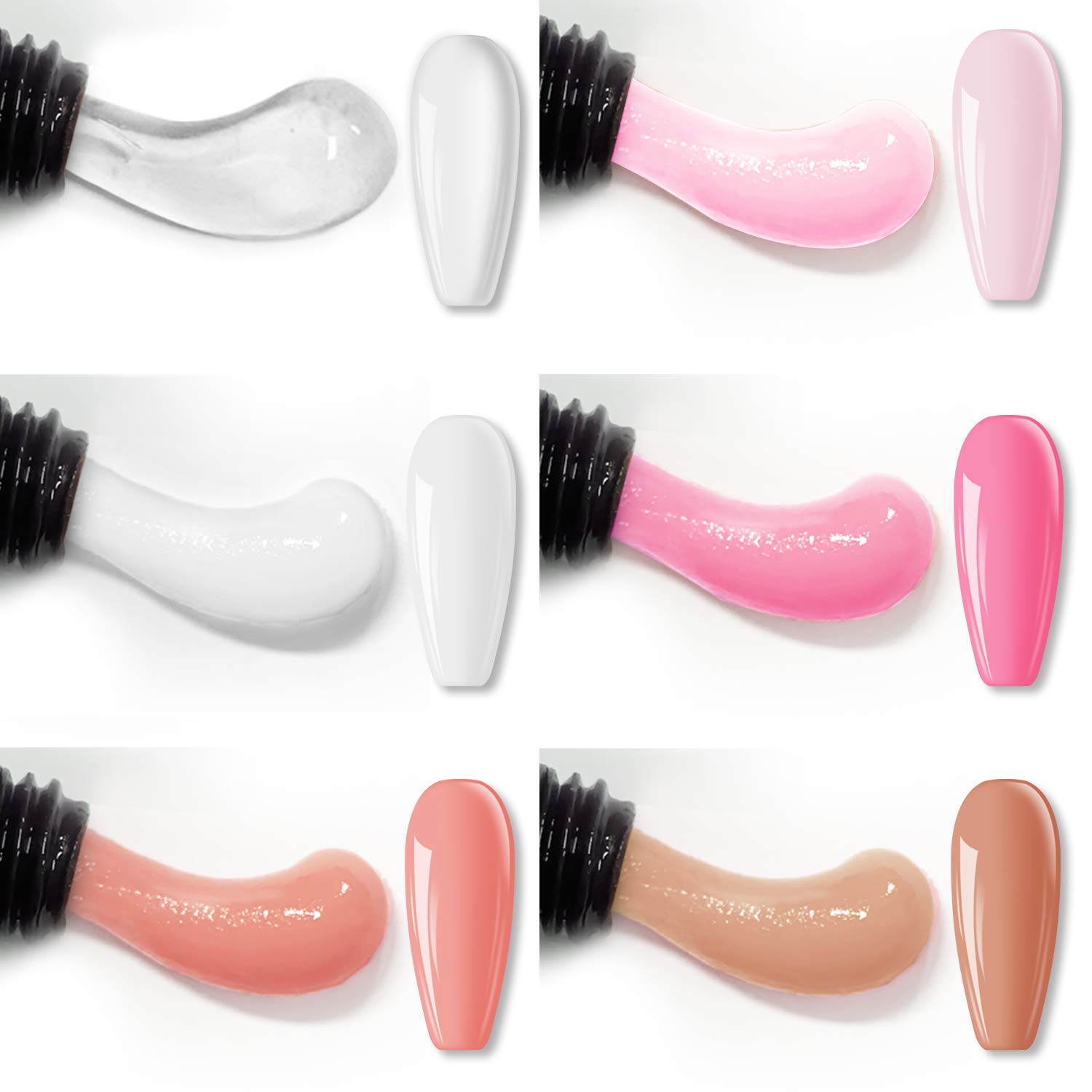 Poly เล็บชุด-6สี0.5Oz Poly Gel - Nail Art Ombre บทวิจารณ์และราคา