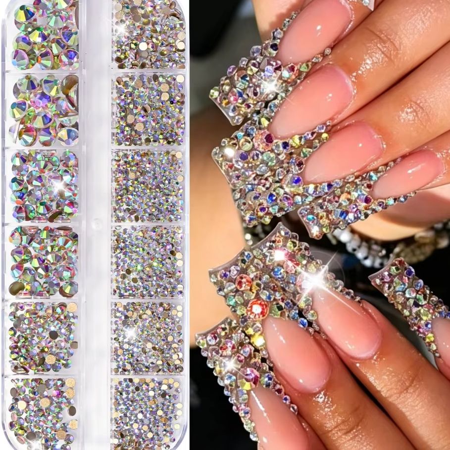 คริสตัลตกแต่งเล็บแบบกลม 3 มิติ - Nail Art Valentines Day บทวิจารณ์และราคา