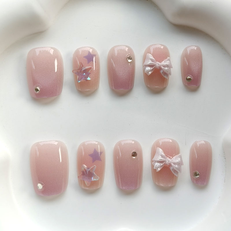 เล็บปลอมแฟชั่นน่ารักสำหรับวัยร - Nail Art Pink บทวิจารณ์และราคา