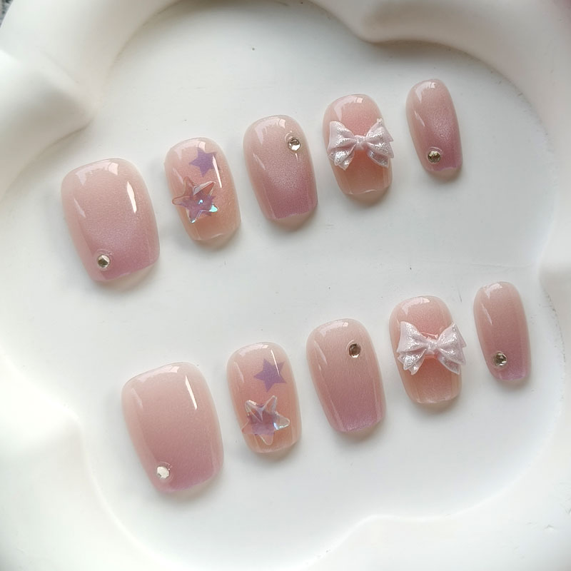 เล็บปลอมแฟชั่นน่ารักสำหรับวัยร - Nail Art Pink บทวิจารณ์และราคา