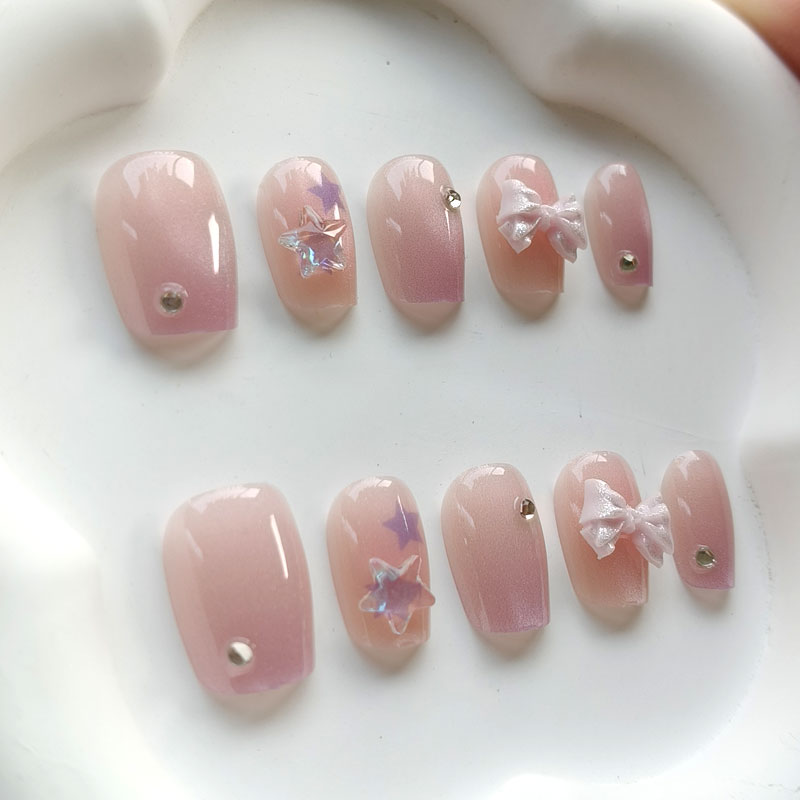 เล็บปลอมแฟชั่นน่ารักสำหรับวัยร - Nail Art Pink บทวิจารณ์และราคา