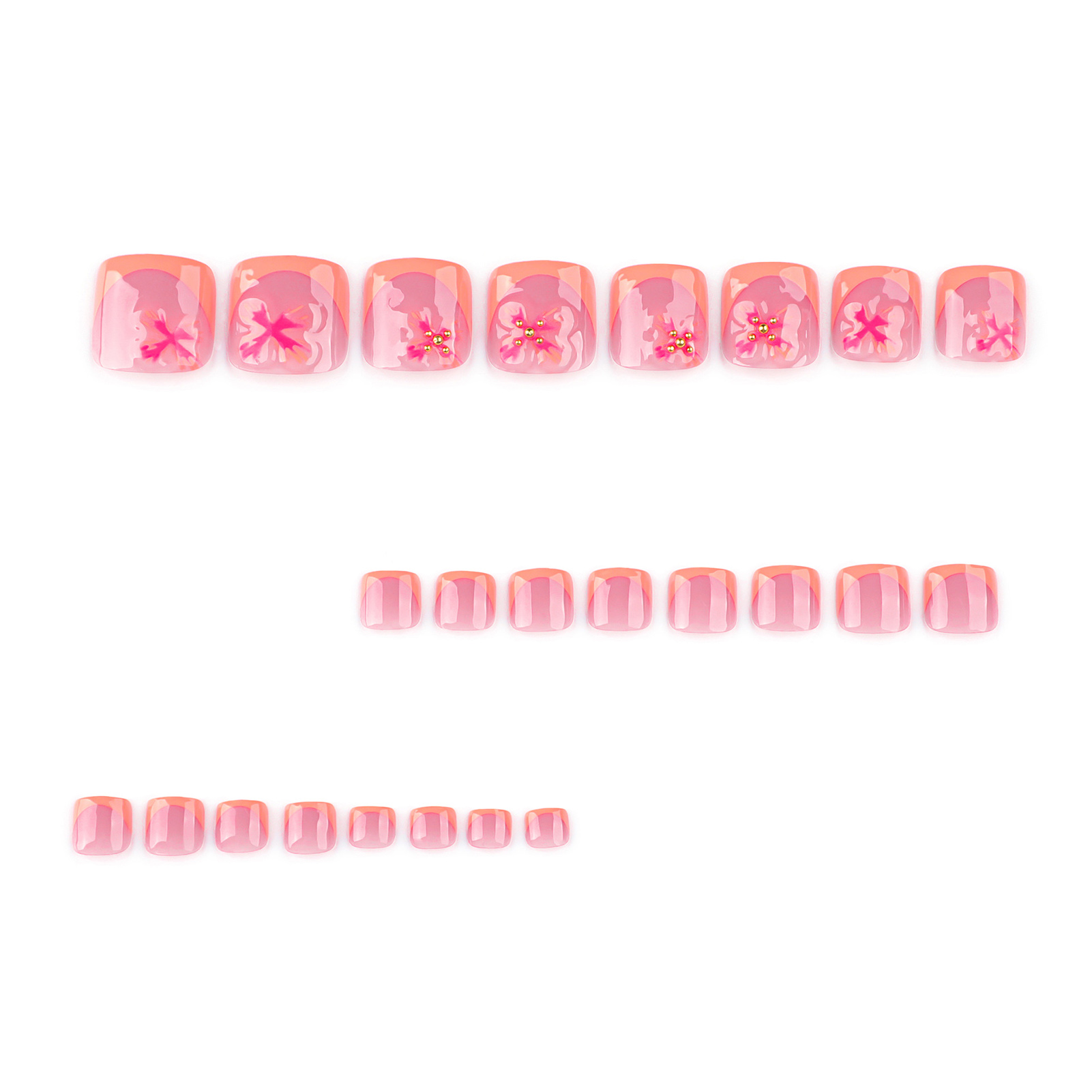 24pcs Charming ดอกไม้รูปแบบกดบ - Nail Art Press On บทวิจารณ์และราคา