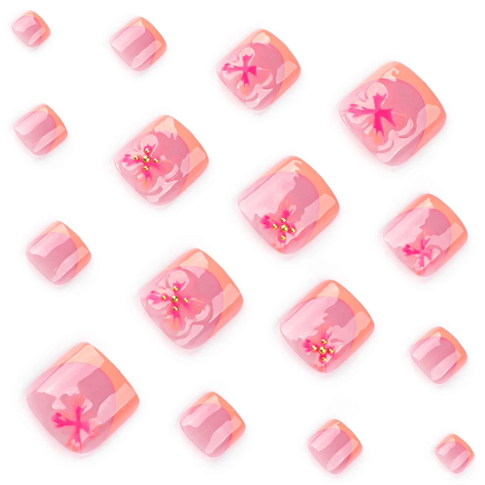 24pcs Charming ดอกไม้รูปแบบกดบ - Nail Art Press On บทวิจารณ์และราคา