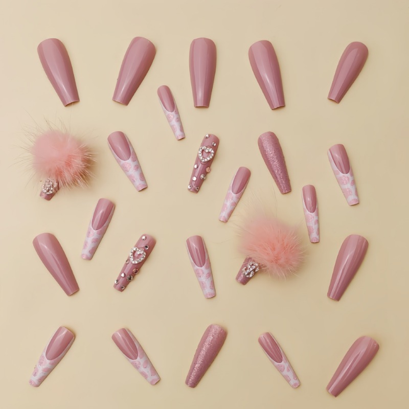 24 ชิ้นยาวพิเศษสแควร์กดบนเล็บ  - Nail Art Press On บทวิจารณ์และราคา