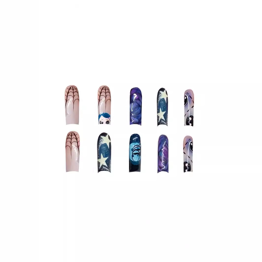 ที่กดเล็บลายกราฟฟิตีรูปดาว Y2k - Nail Art Press On บทวิจารณ์และราคา