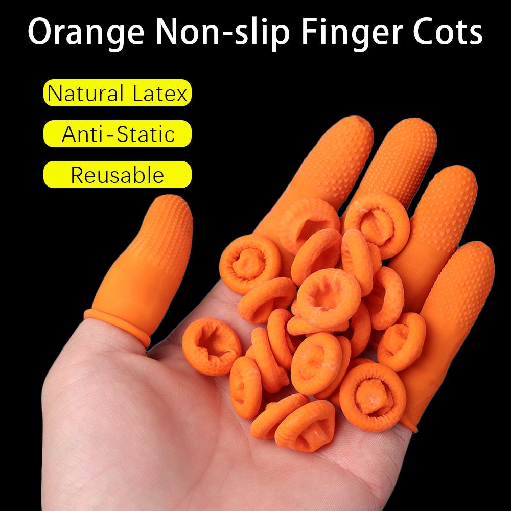 100 ชิ้น ปลอกนิ้วมือยางป้องกัน - Nail Art Orange บทวิจารณ์และราคา