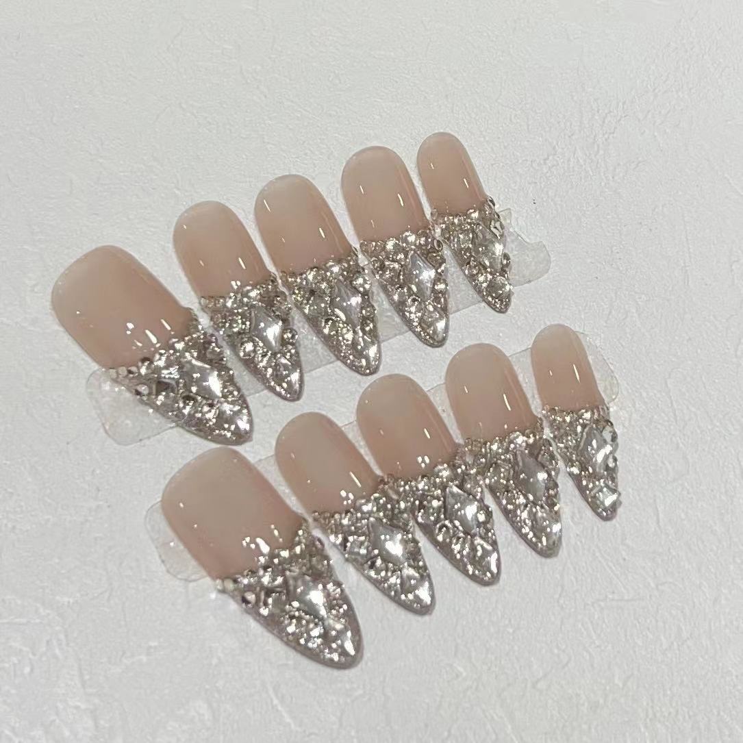 10 ชิ้น เล็บปลอมแบบกดติด ประกา - Nail Art Press On บทวิจารณ์และราคา